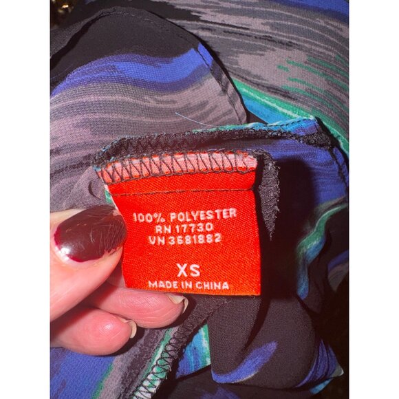 Kirna Zabete Blouse Abstract Pattern Hi Low City Classic Formal Party Office - Picture 7 of 11